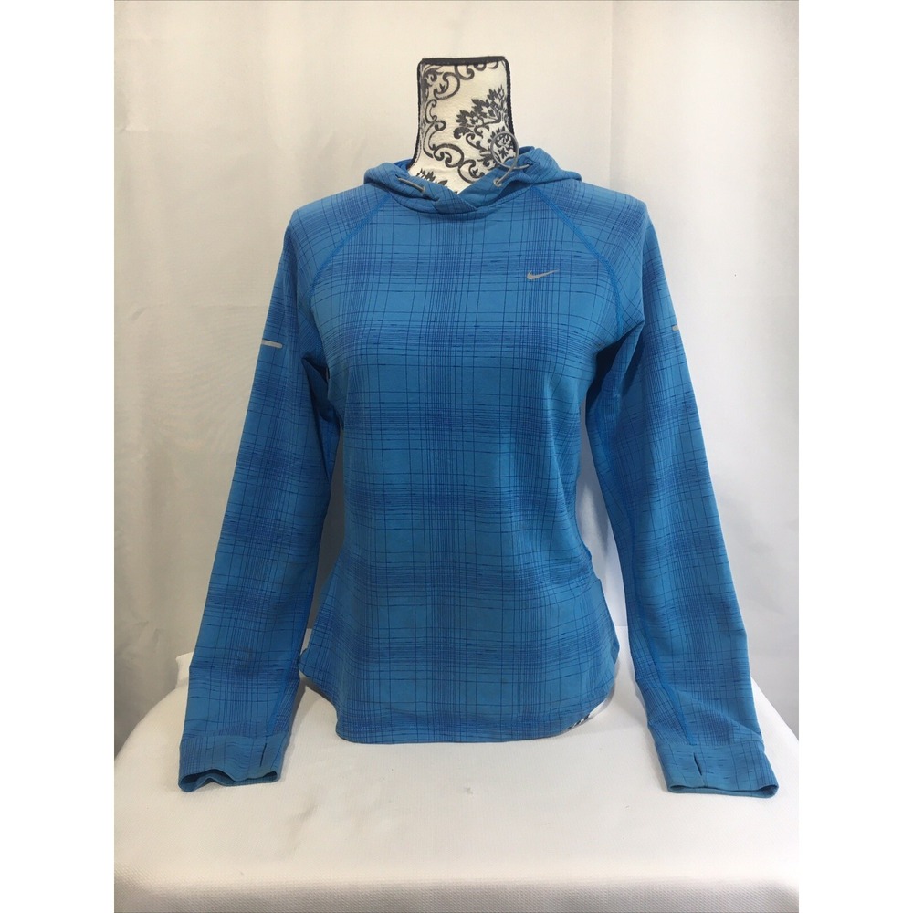 Nike Dri-Fit Womens Running Hoodie Long Sleeve Size M Athletic Blue